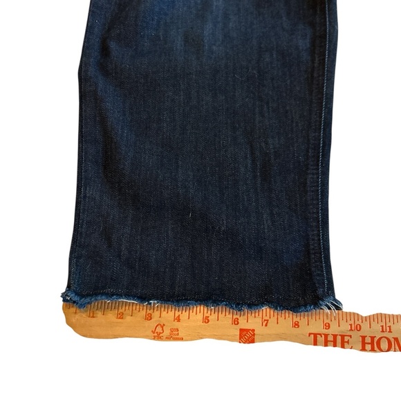 Democracy “Ab” Solution Straight Slim Jeans 24W Blue Distressed Raw Hem Cropped. - Picture 10 of 11